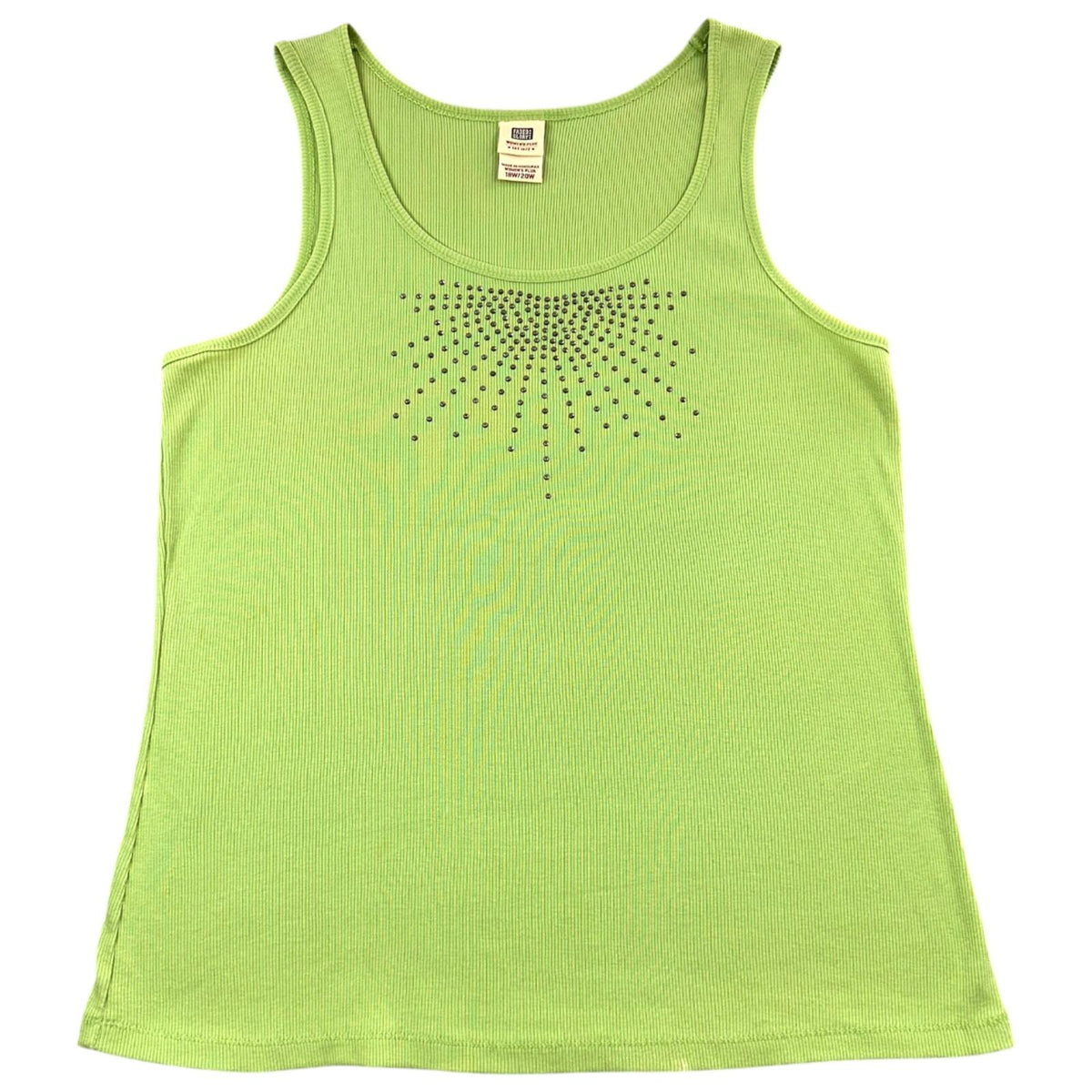 Faded Glory Electric Lime Green Rhinestone Starburst Y2K