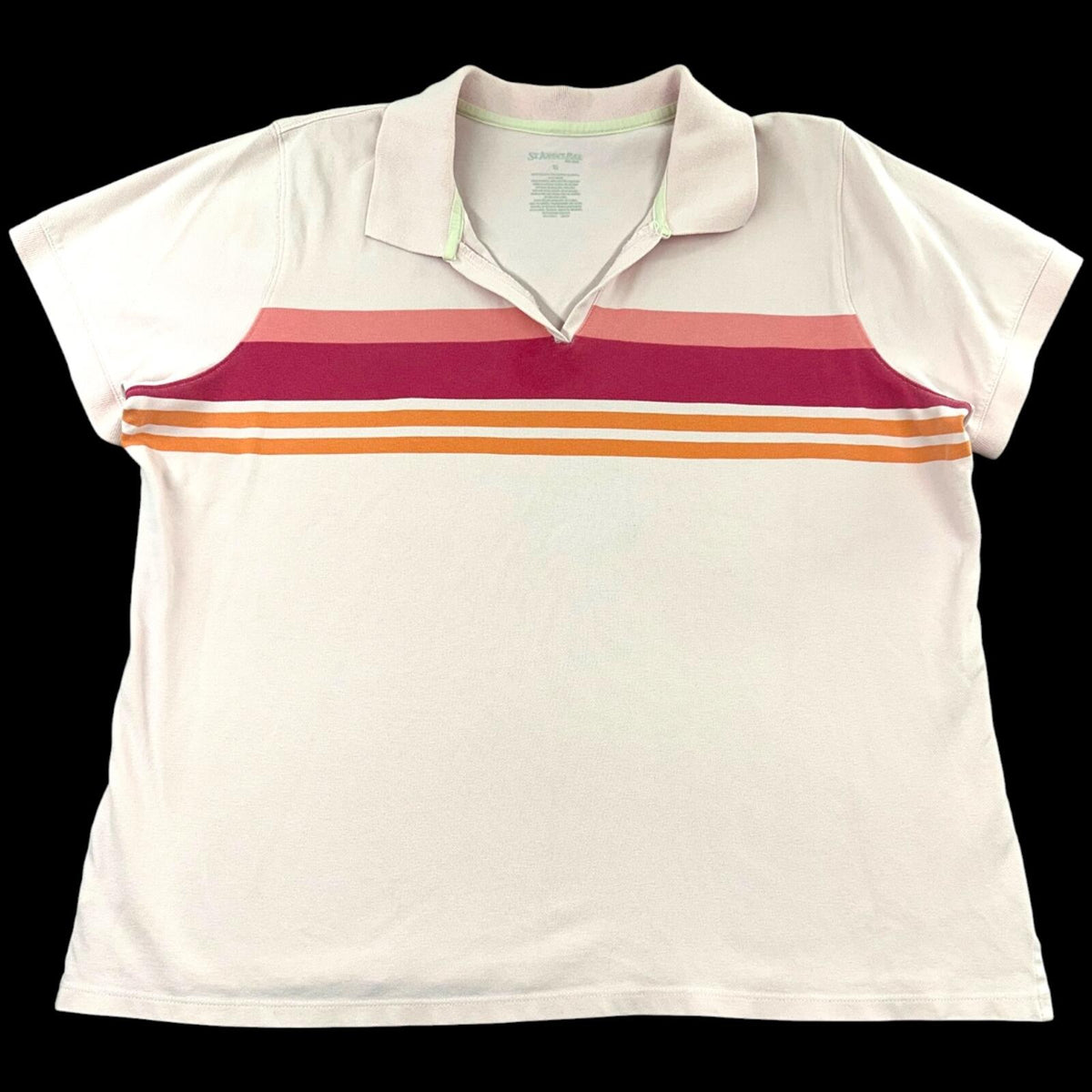Vintage St. John’s Bay Sunset Striped Retro Polo