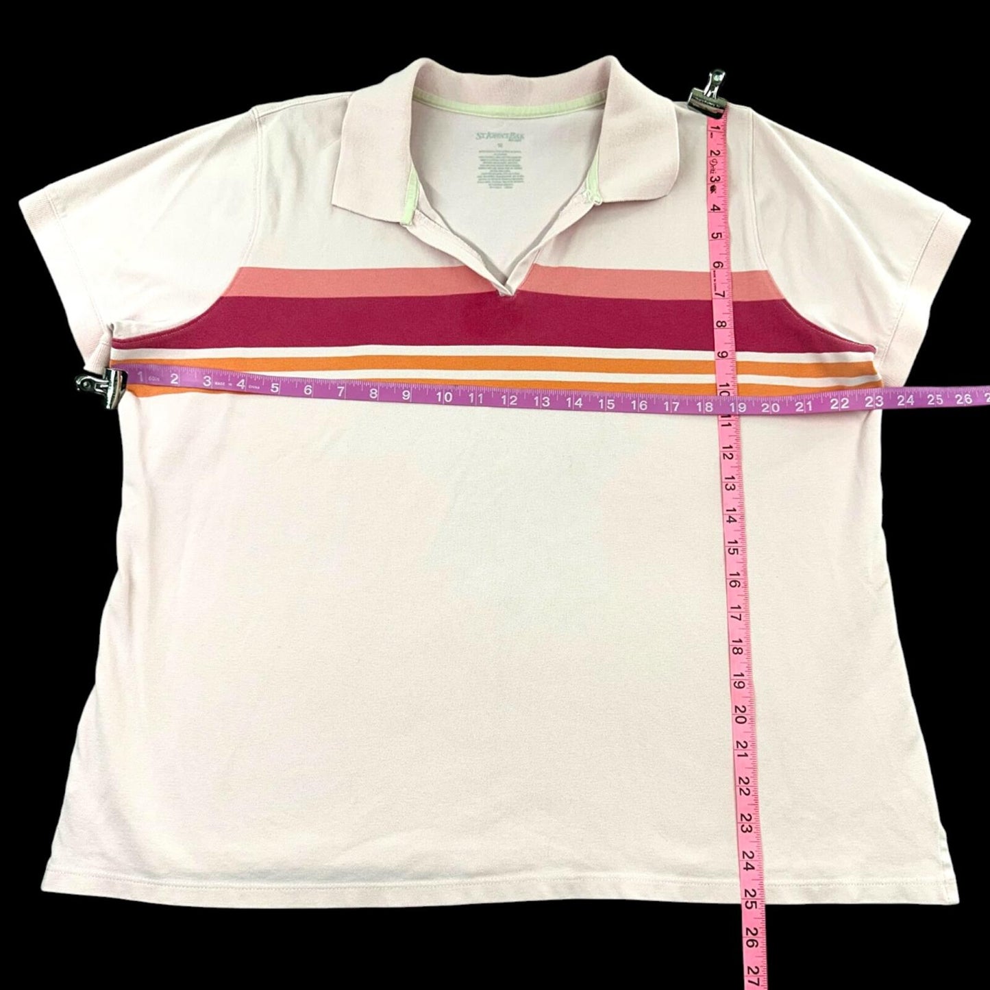 Vintage St. John’s Bay Sunset Striped Retro Polo