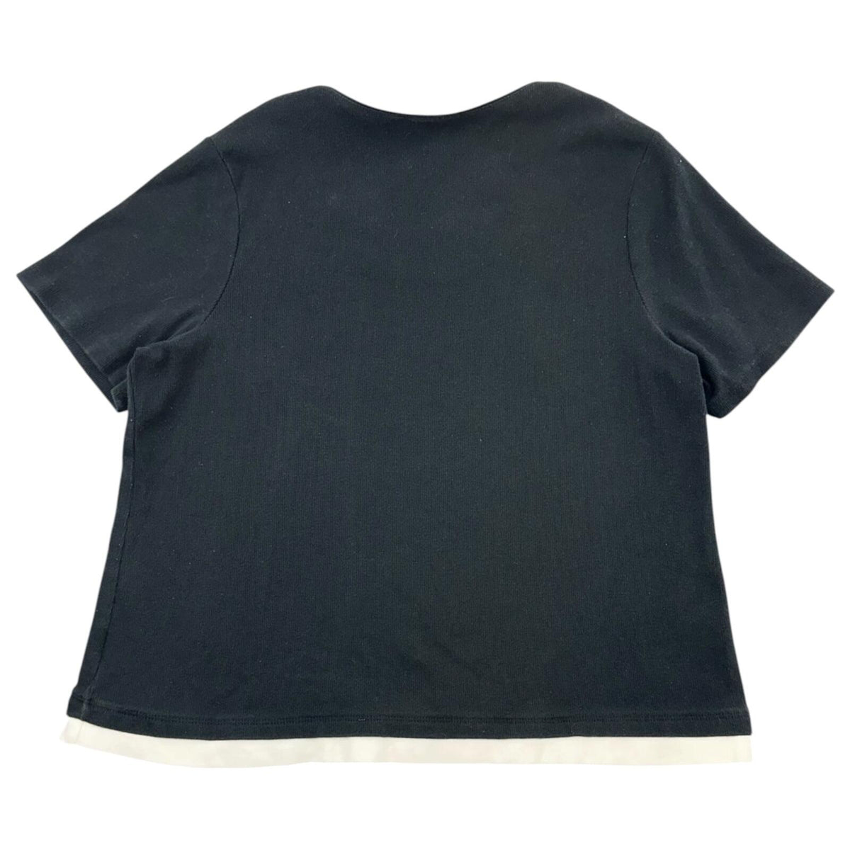 Croft & Barrow Black & White Faux Layered Office Siren Tee