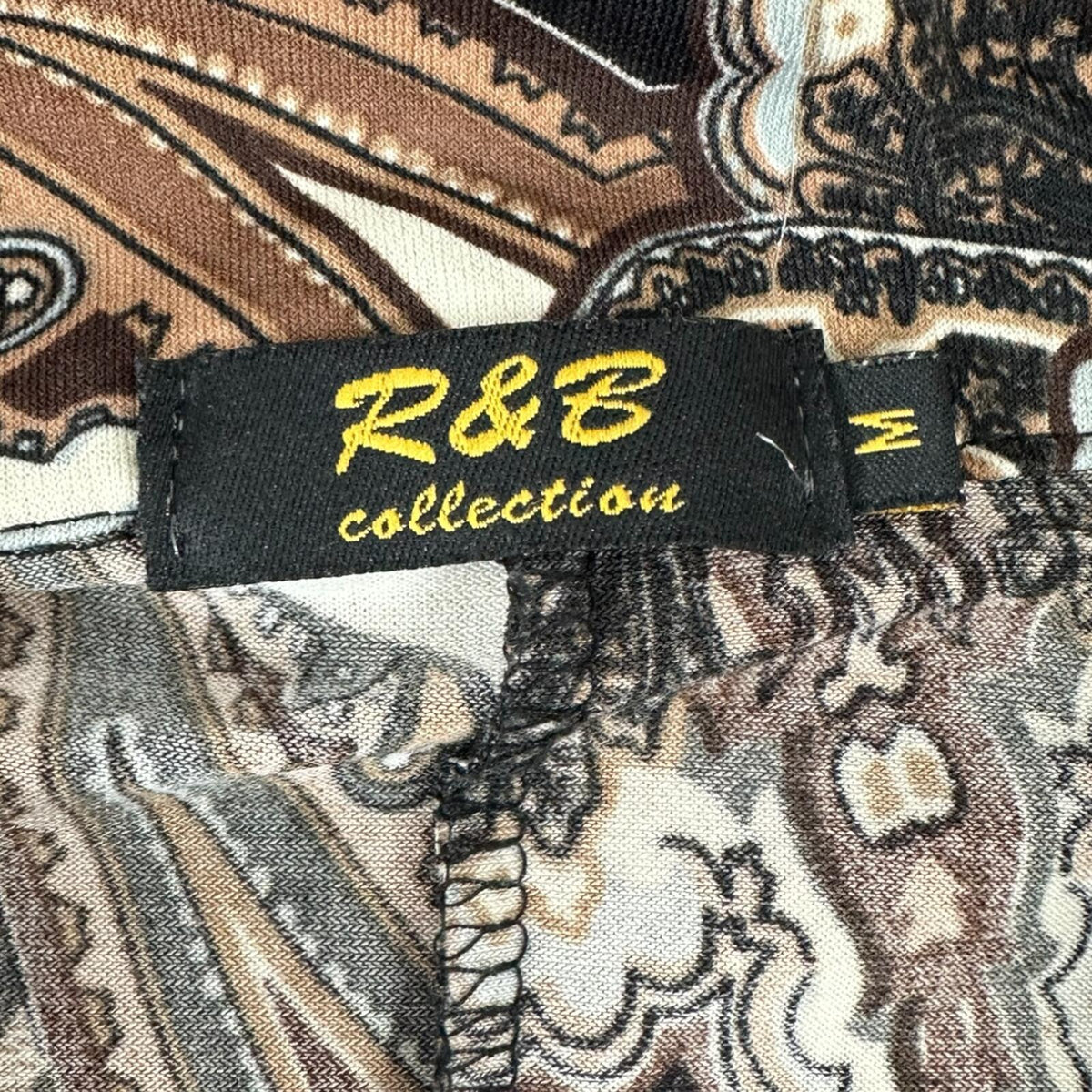 R&B Collection Paisley Boho Chic Tunic Dress with Sculptural Collar