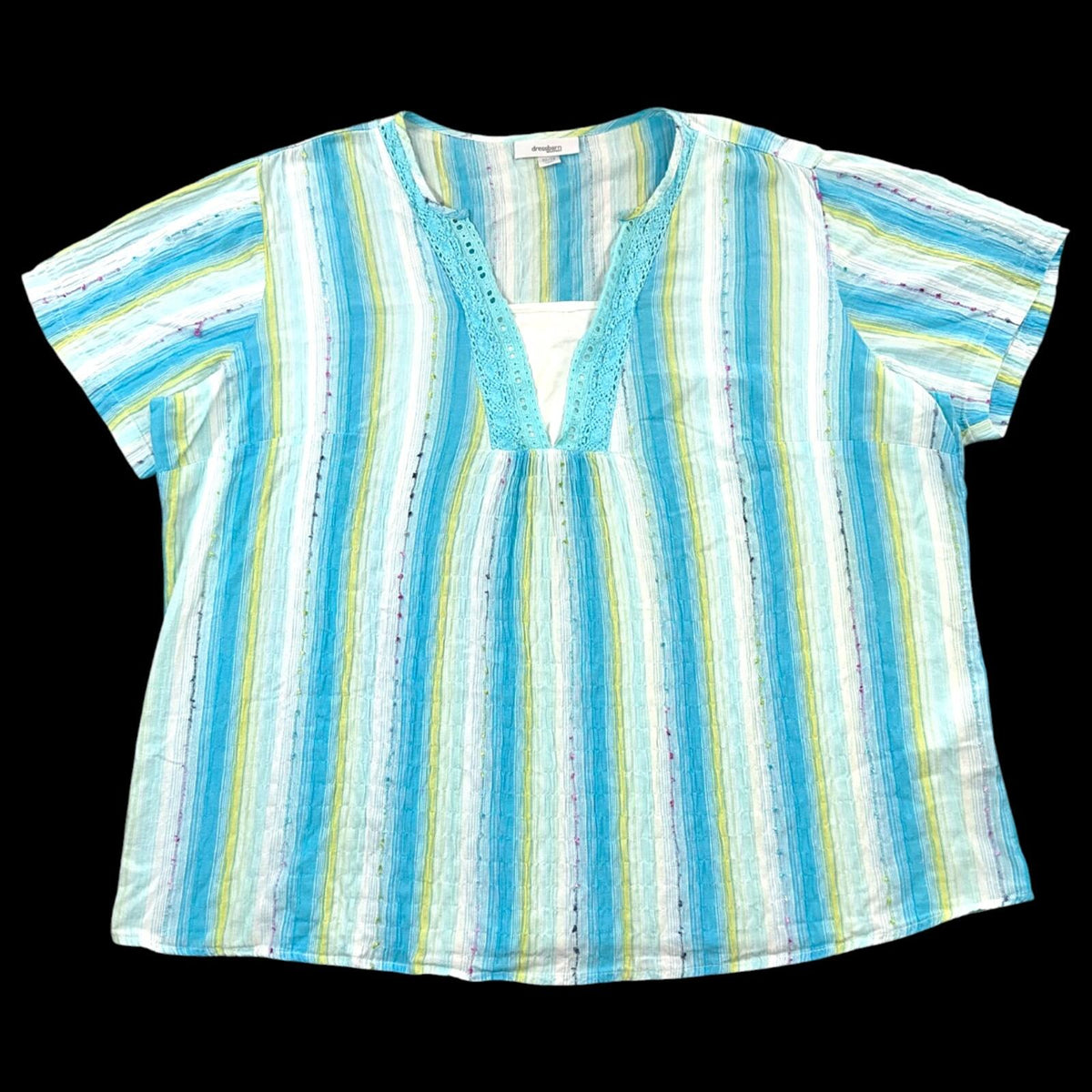 Vintage Y2K Dressbarn Striped Boho Blouse