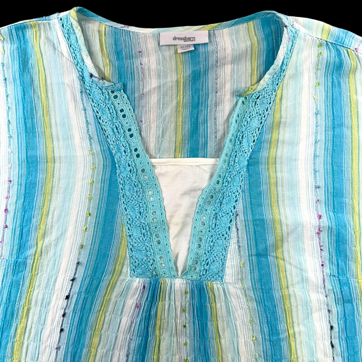 Vintage Y2K Dressbarn Striped Boho Blouse
