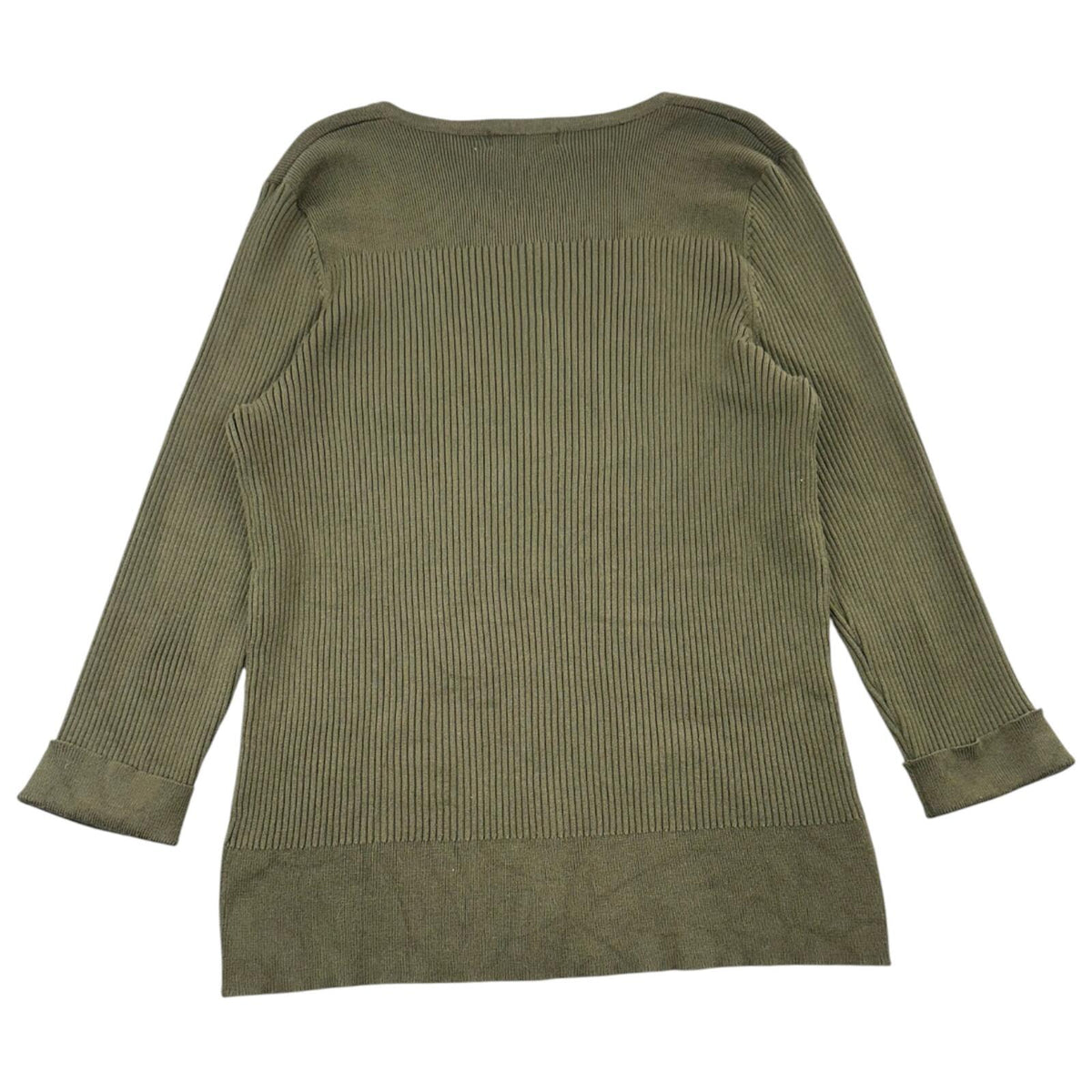 Dressbarn Olive Green Ribbed Button Up Cardigan Sweater Earthcore Dark Academy