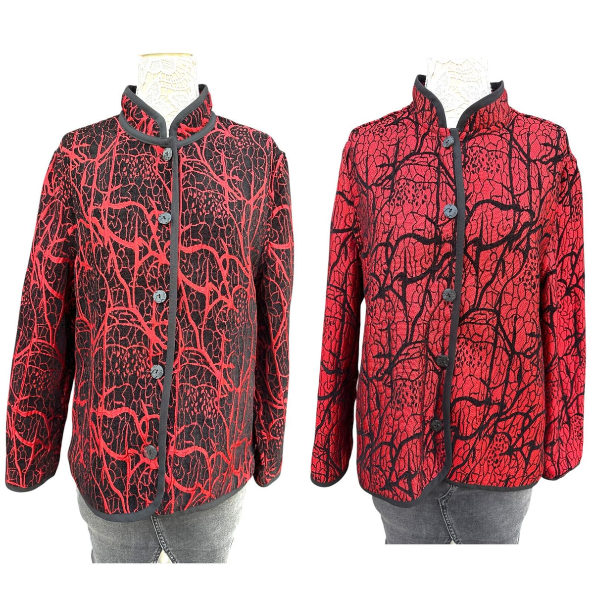 Koret Reversible Quilted Jacket Red Black Avant Garde Statement Outerwеаr