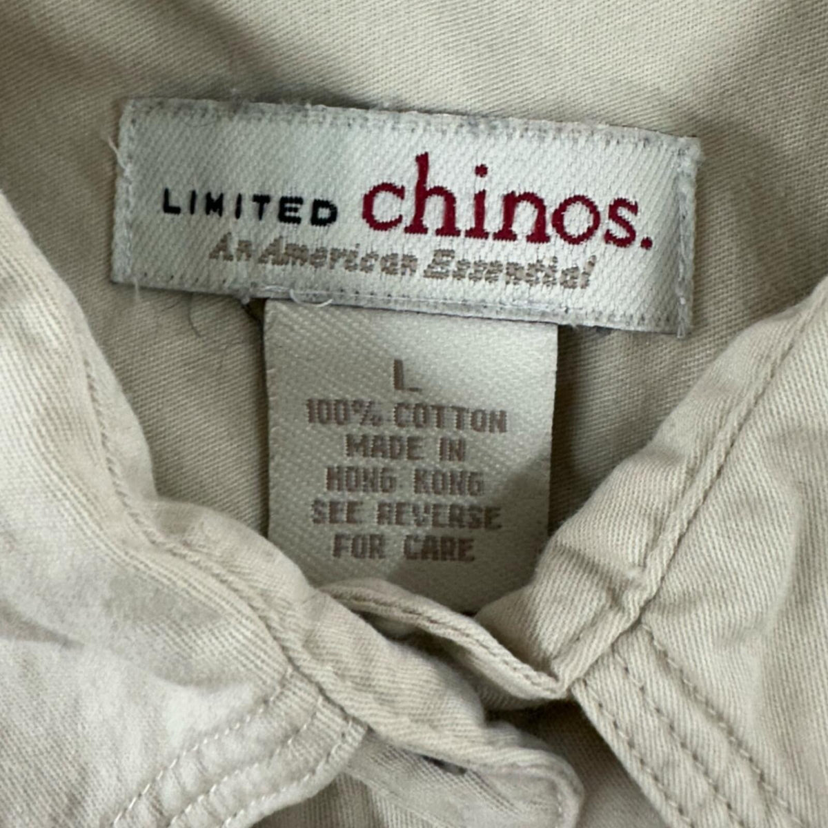 Limited Chinos Beige Cotton Button Up Shirt Utility Minimalist