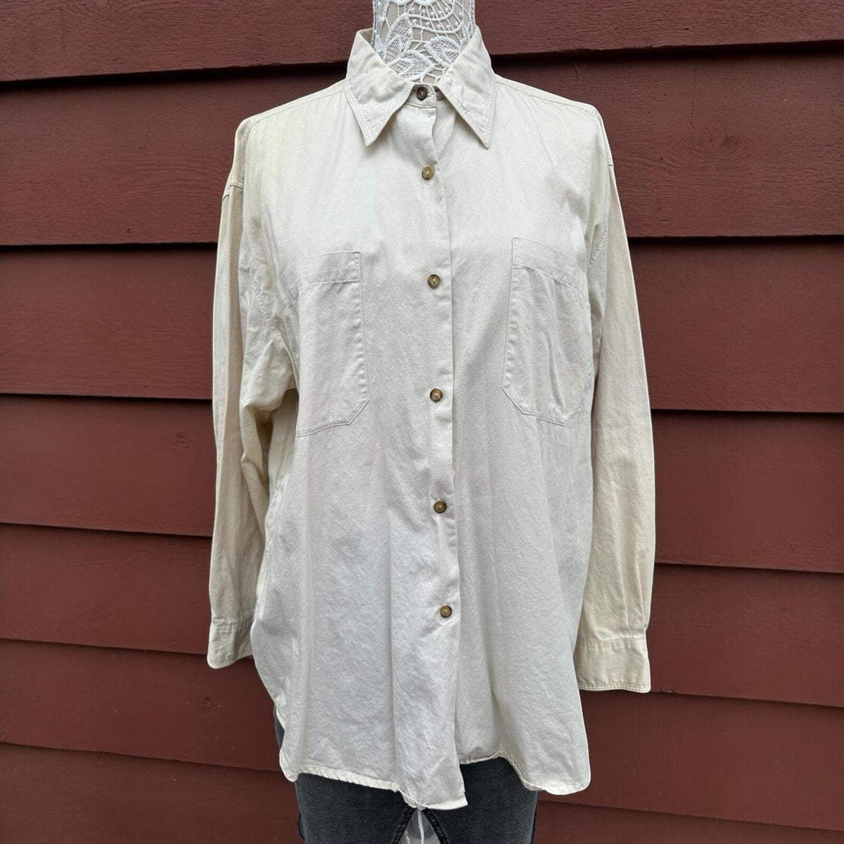 Limited Chinos Beige Cotton Button Up Shirt Utility Minimalist