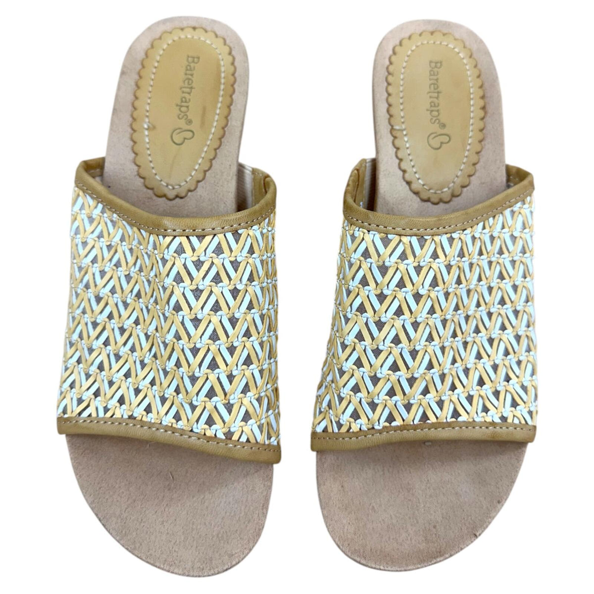 Baretraps Wedges Boho Chic Multitonal Woven Cork Wedge Sandals