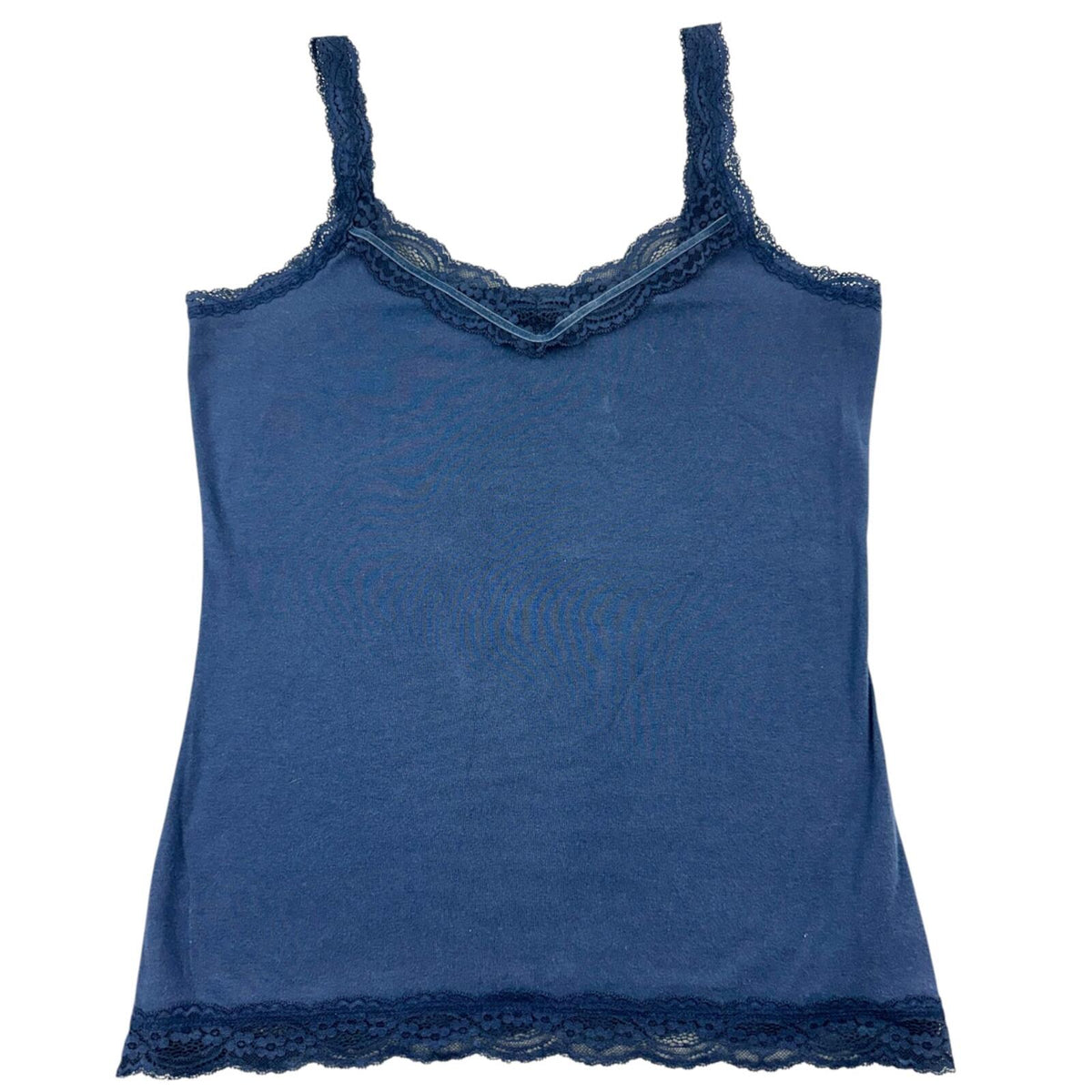 Y2K SO Navy Blue Lace Trim V Neck Camisole