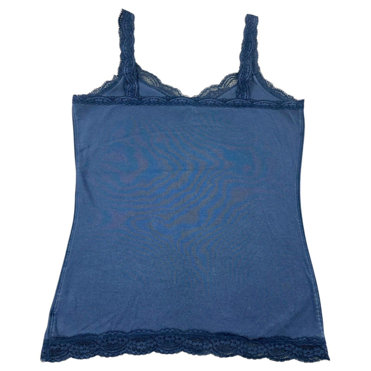 Y2K SO Navy Blue Lace Trim V Neck Camisole