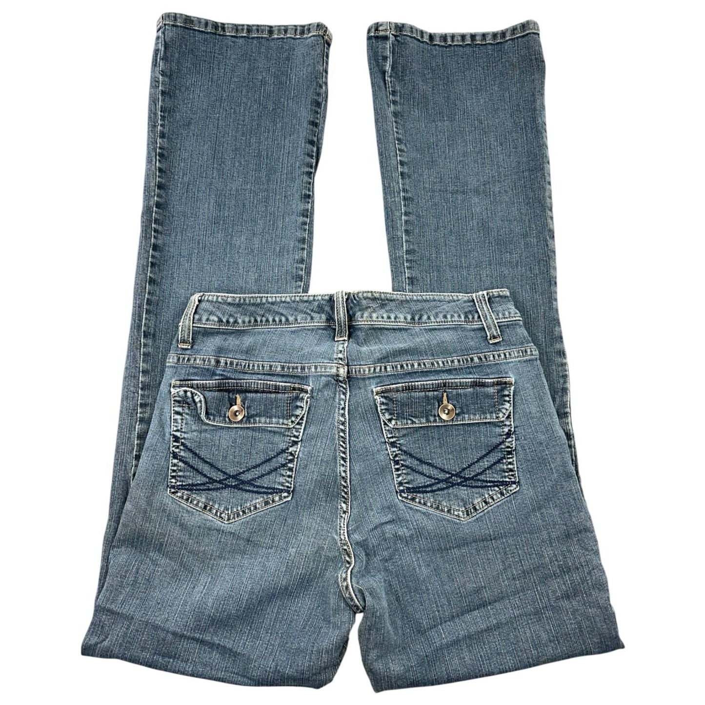 Lee Y2K Medium Wash Flare Jeans with Signature Back Pocket Embroidery Indie