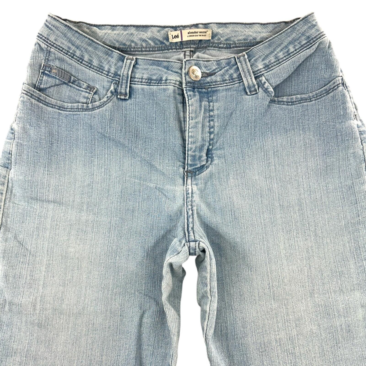 Lee Y2K Rhinestone Embellished Light Wash Capri Jeans with Wide Cuff