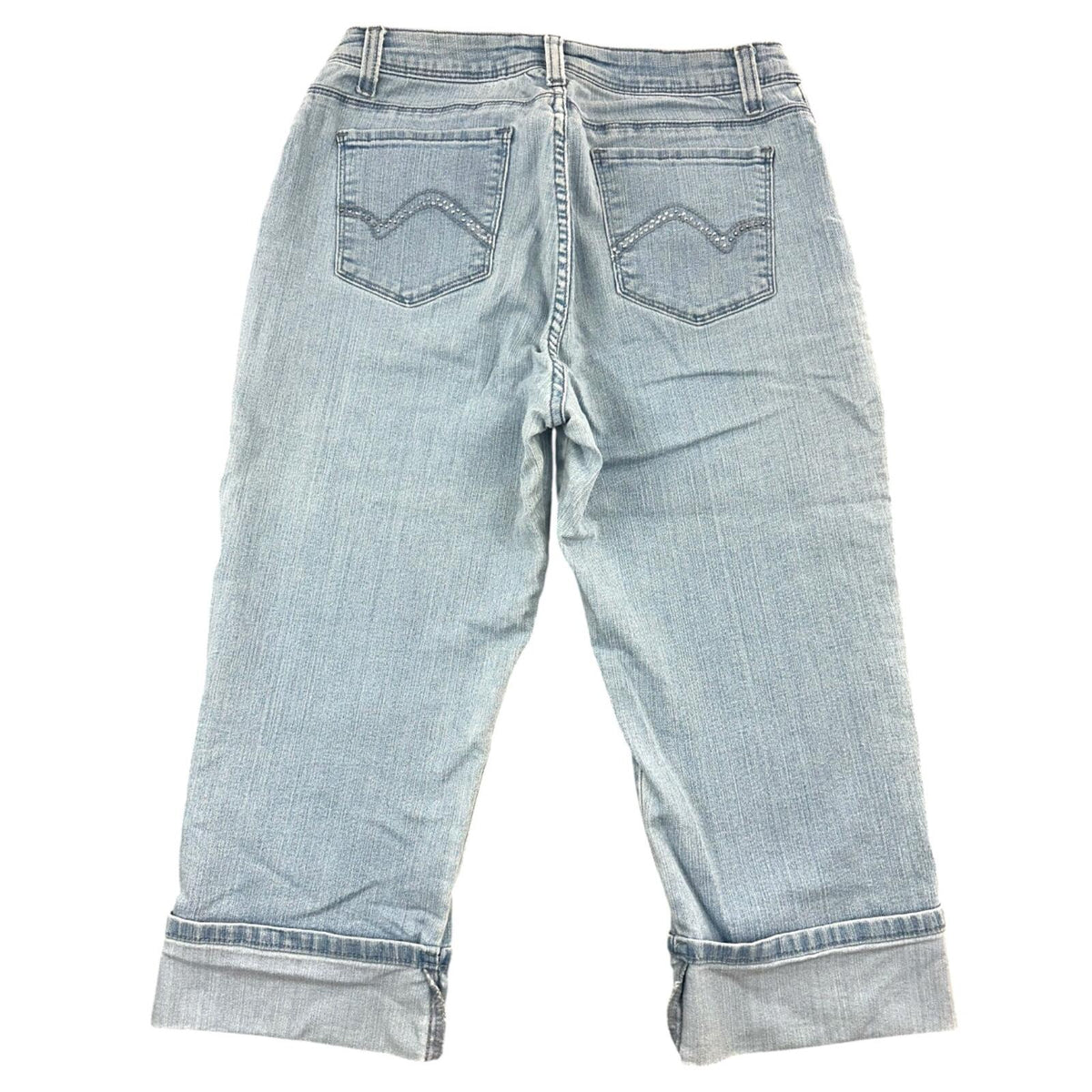 Lee Y2K Rhinestone Embellished Light Wash Capri Jeans with Wide Cuff