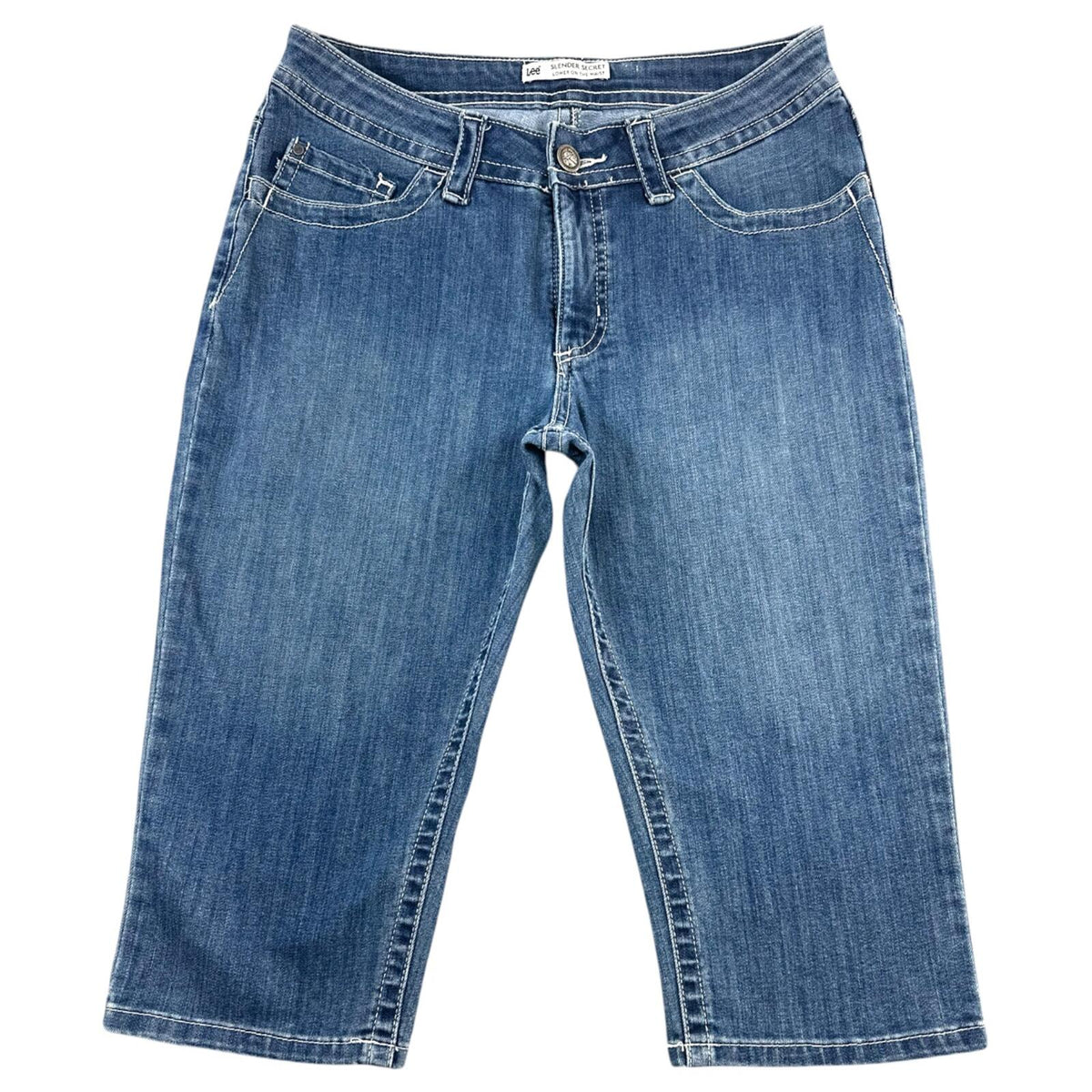 Lee Wash Embroidered Capri Jeans Y2K Boho Chic Festival