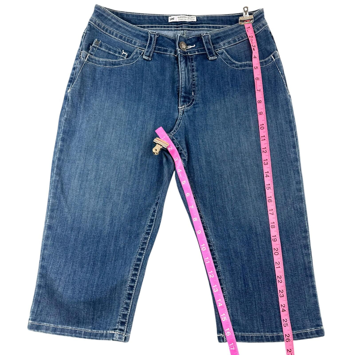Lee Wash Embroidered Capri Jeans Y2K Boho Chic Festival