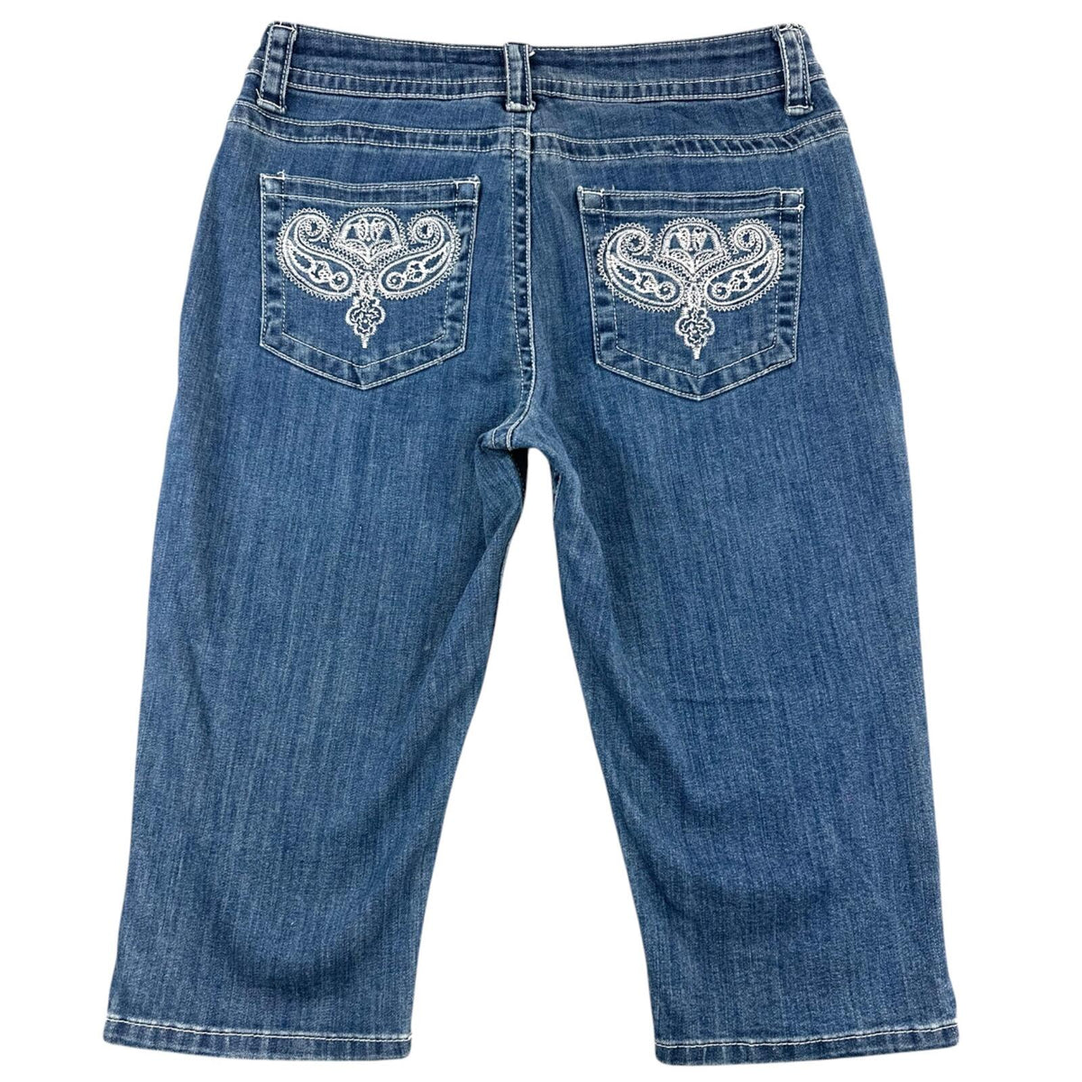 Lee Wash Embroidered Capri Jeans Y2K Boho Chic Festival