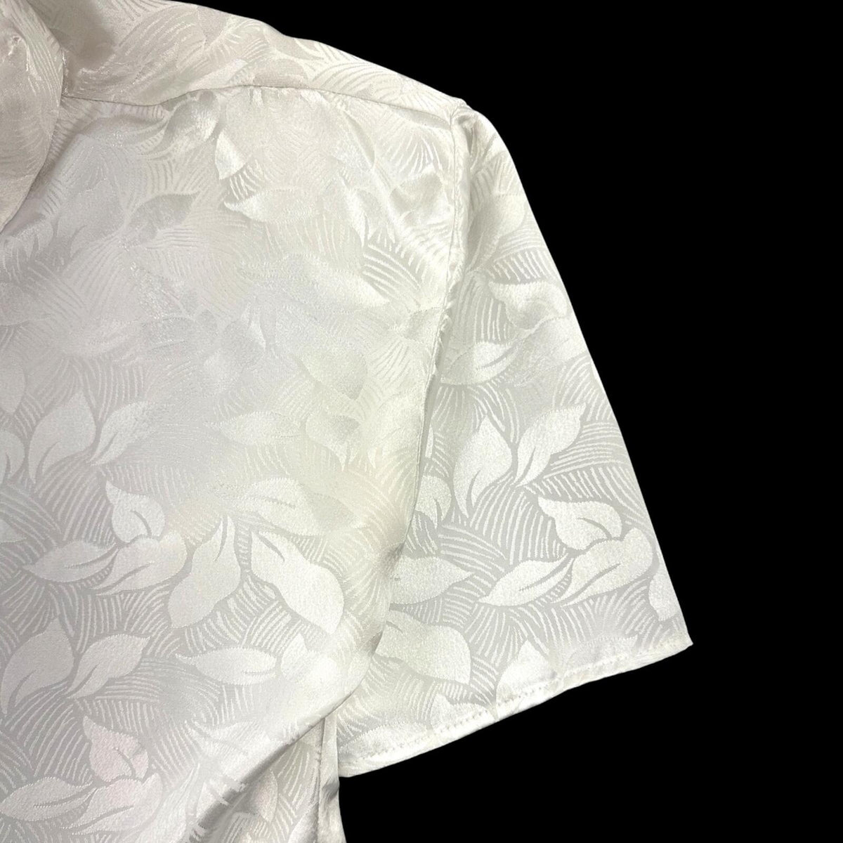 Vintage Sheryl Burnett California White Jacquard Leaf Blouse