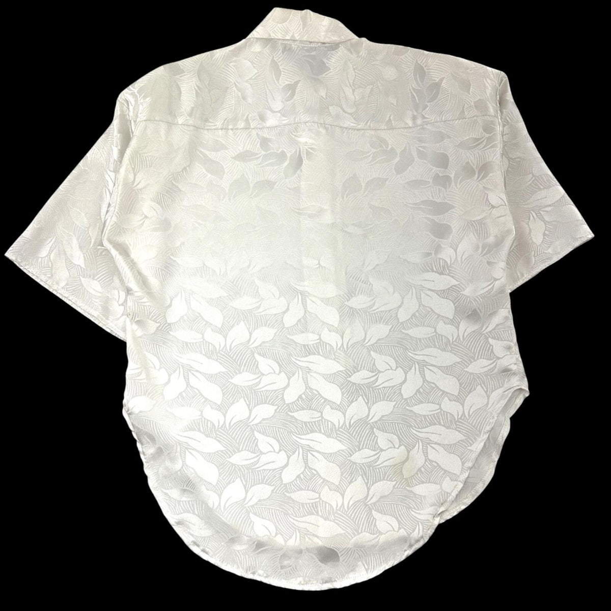 Vintage Sheryl Burnett California White Jacquard Leaf Blouse