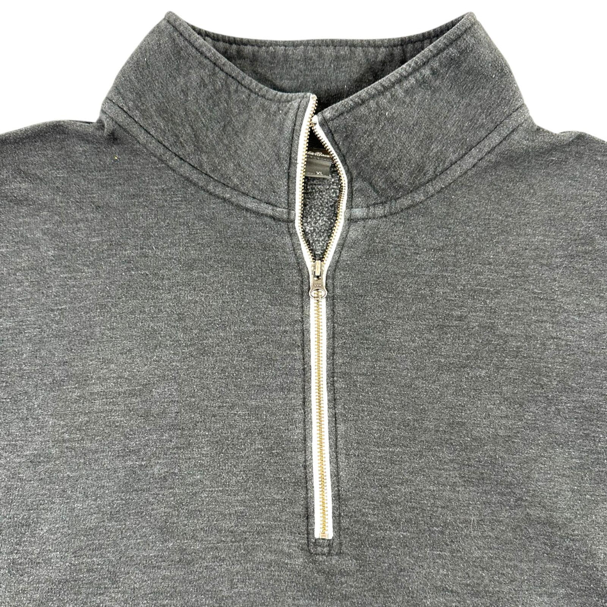 Eddie Bauer Charcoal Gray Heathered 1/4 Zip Sweatshirt Cozy Naturecore