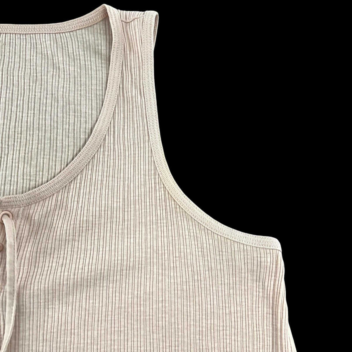 Old Navy Pink Ribbed Lace Up Tank Top Soft Girl Coquette Ballet Y2K