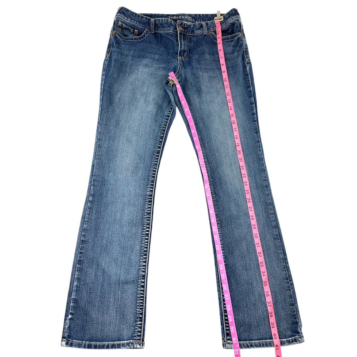 Maurices Y2K Medium Wash Bootcut Jeans with Embroidered Back Pockets