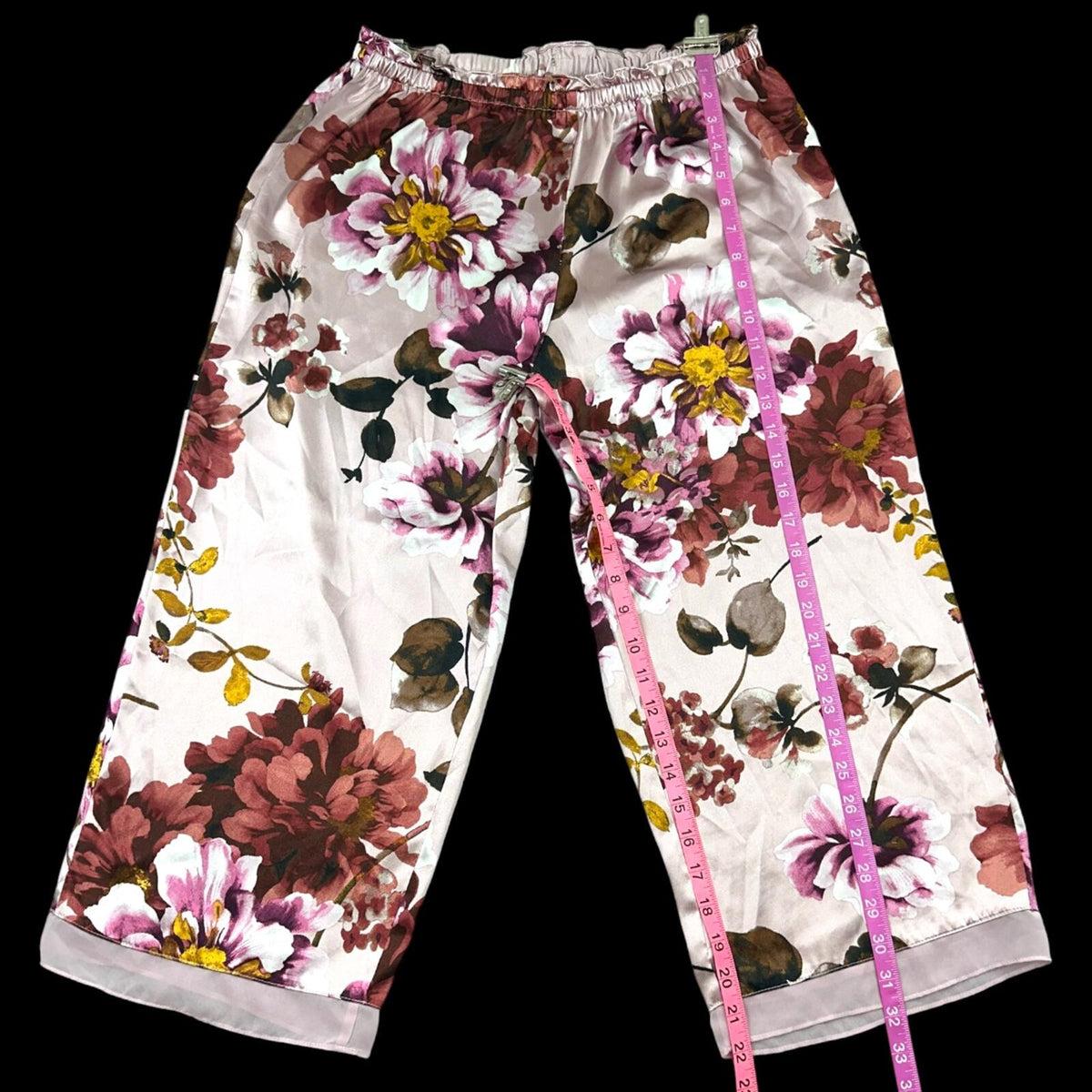 Lilac & London Whimsigoth Satin Floral Pajama Set Pink Purple Coquette