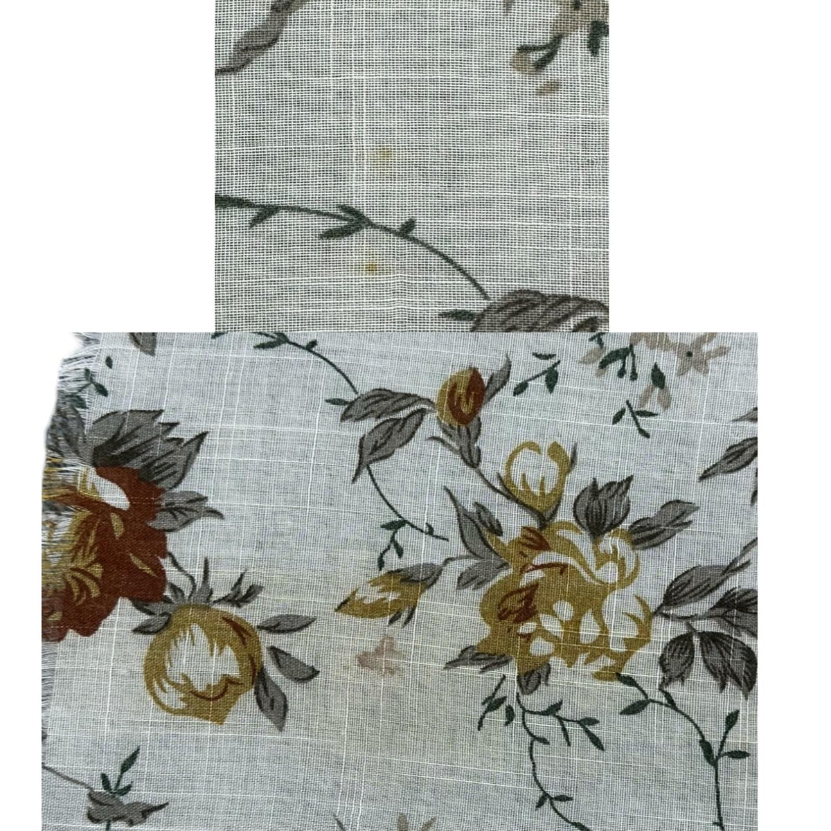 Vintage Meadow Floral Linen Blend Scarf