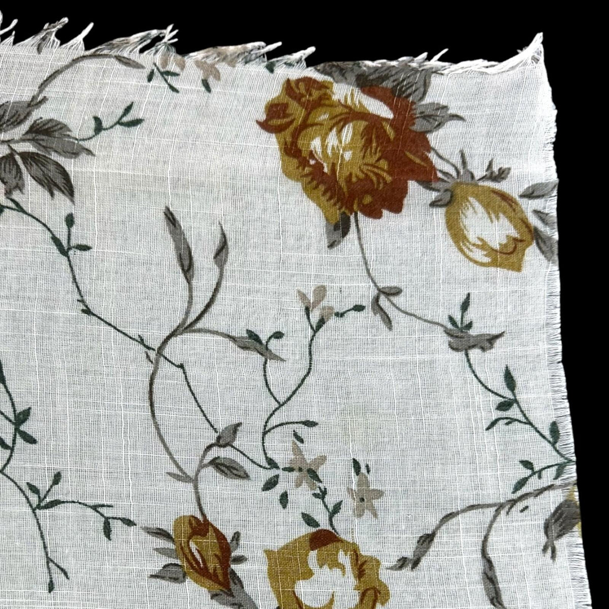 Vintage Meadow Floral Linen Blend Scarf