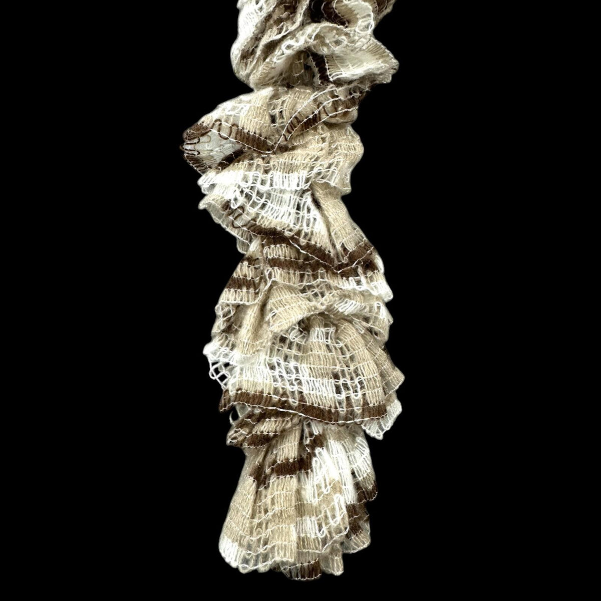 Earthy Ruffle Boa Spaghetti Scarf