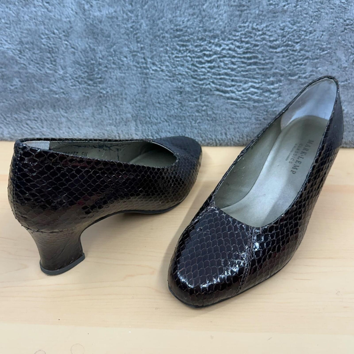 Mark Lemp Erika Snakeskin Pumps in Deep Espresso Black Quiet Luxury 90s Inspo