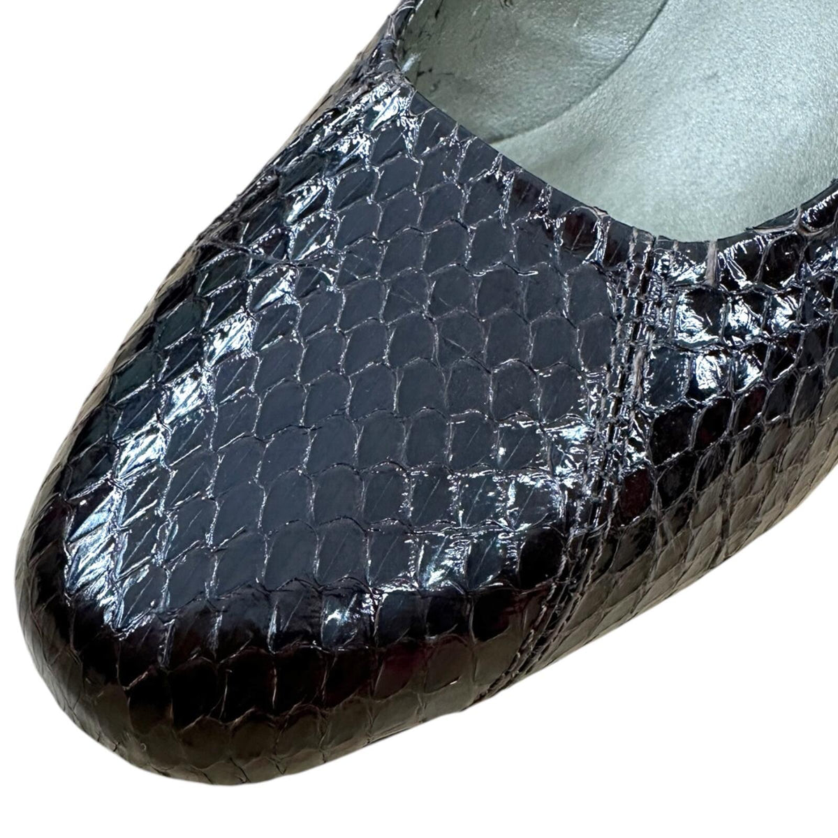 Mark Lemp Erika Snakeskin Pumps in Deep Espresso Black Quiet Luxury 90s Inspo