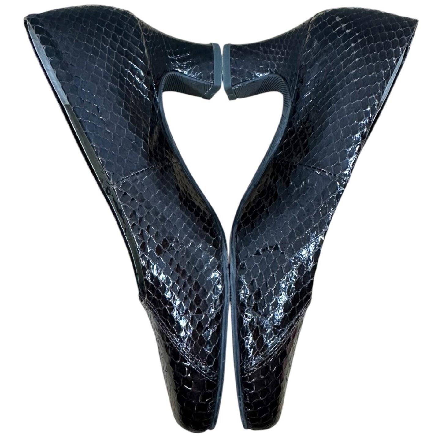Mark Lemp Erika Snakeskin Pumps in Deep Espresso Black Quiet Luxury 90s Inspo