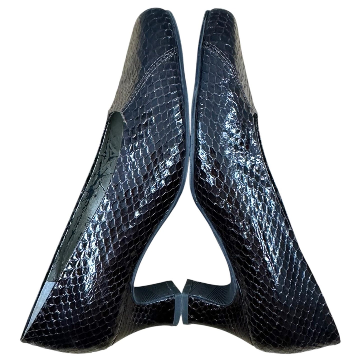 Mark Lemp Erika Snakeskin Pumps in Deep Espresso Black Quiet Luxury 90s Inspo