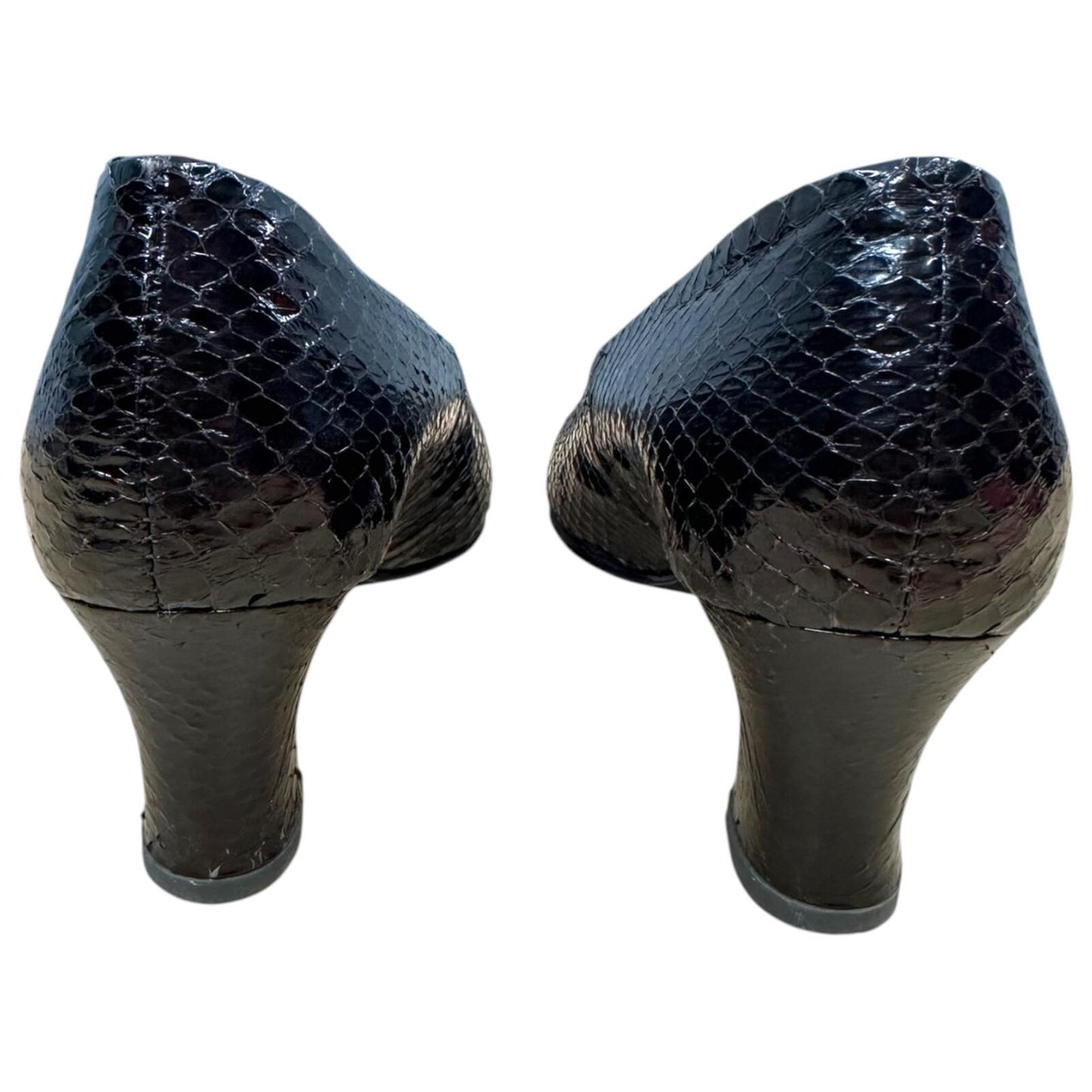 Mark Lemp Erika Snakeskin Pumps in Deep Espresso Black Quiet Luxury 90s Inspo