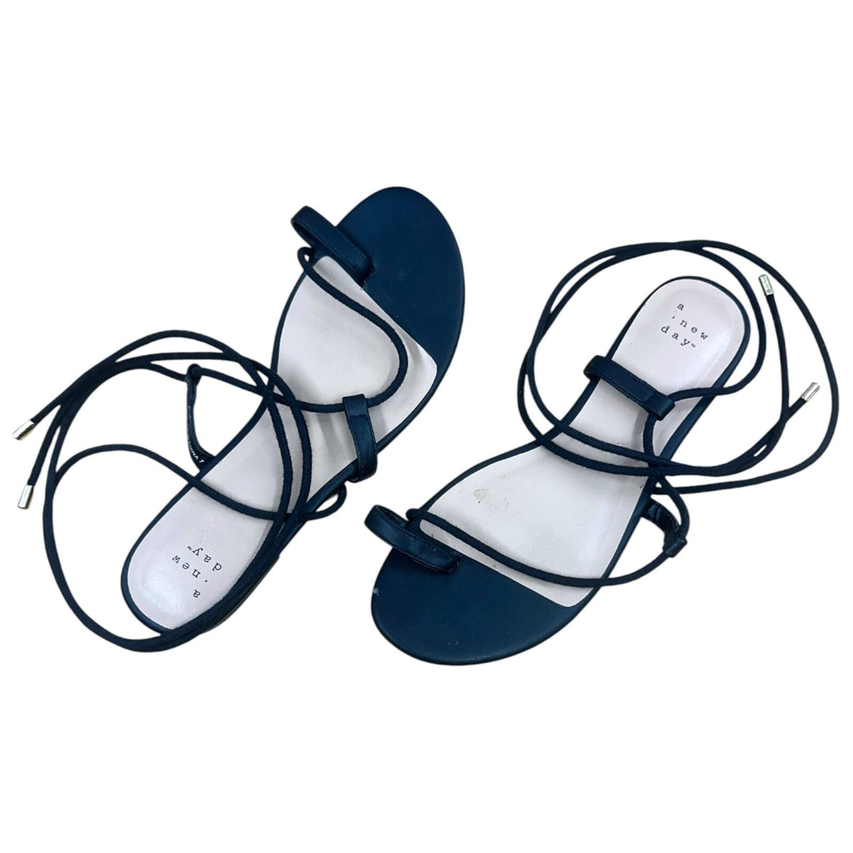A New Day Black Gladiator Lace Up Sandals Clean Girl & Vacation Core