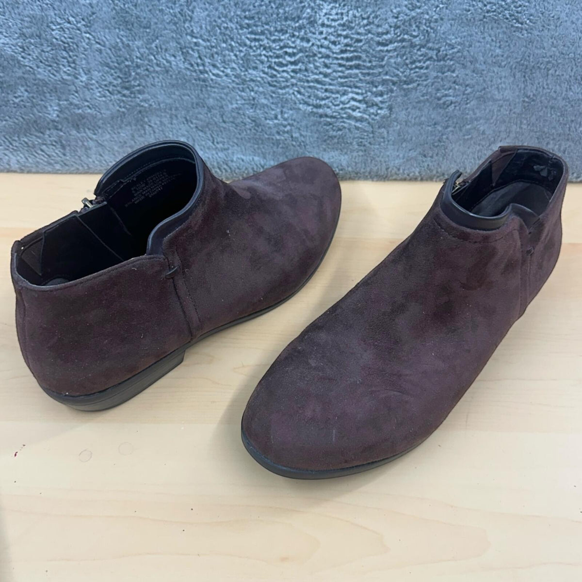 Comfortview Bexley Bootie Ankle Boots Brown Suede Like Leather Trim