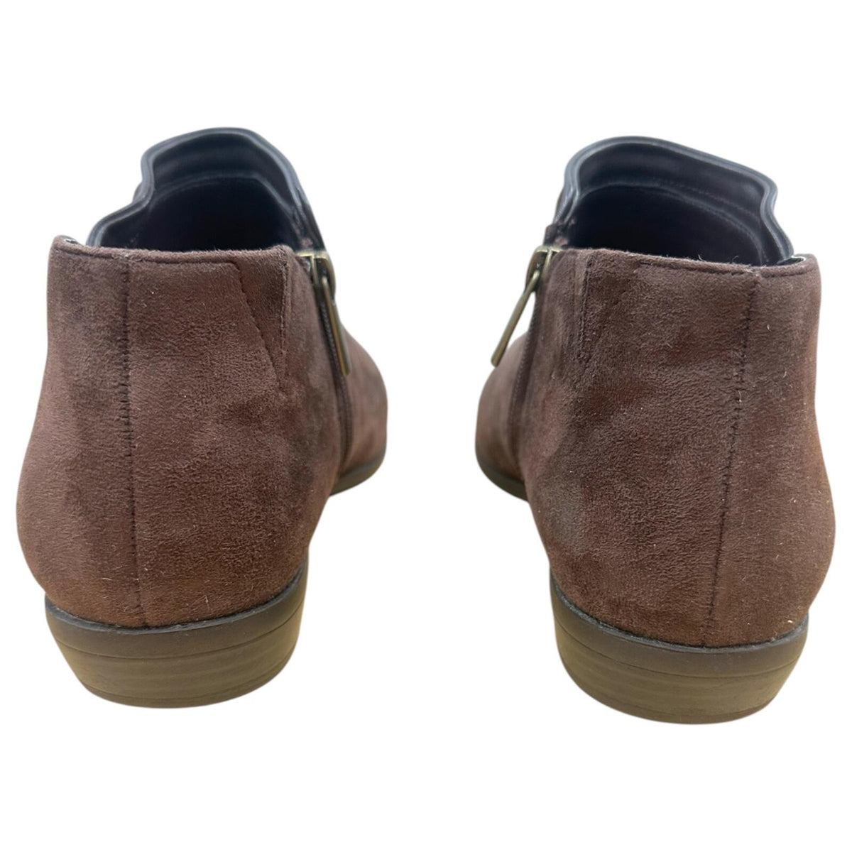Comfortview Bexley Bootie Ankle Boots Brown Suede Like Leather Trim