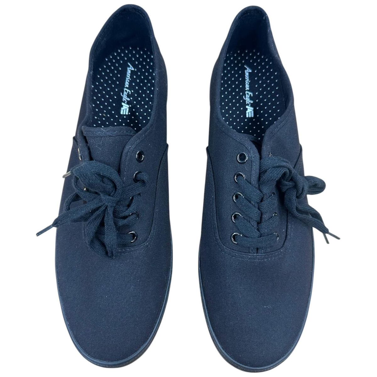 American Eagle Black Canvas Sneakers Indie Sleaze Minimalist Low Top