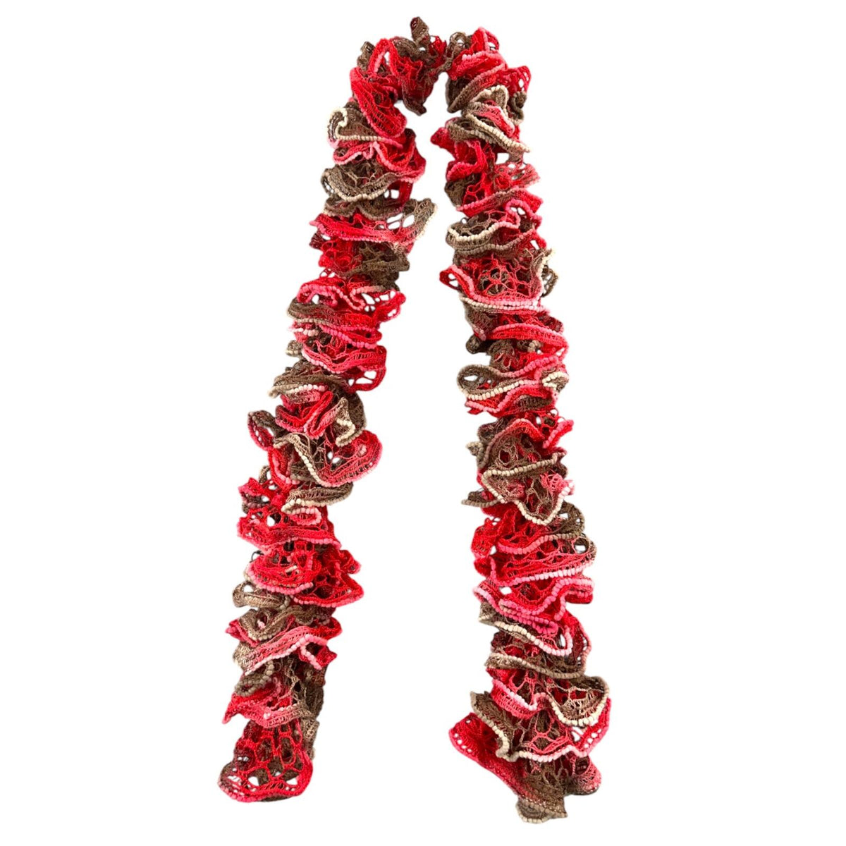 Cherry Mocha Ruffle Boa Scarf