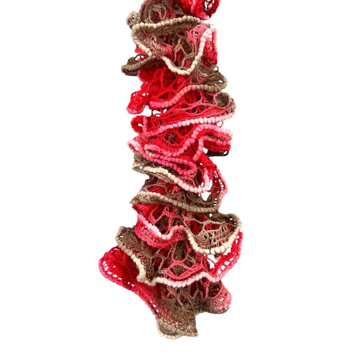 Cherry Mocha Ruffle Boa Scarf