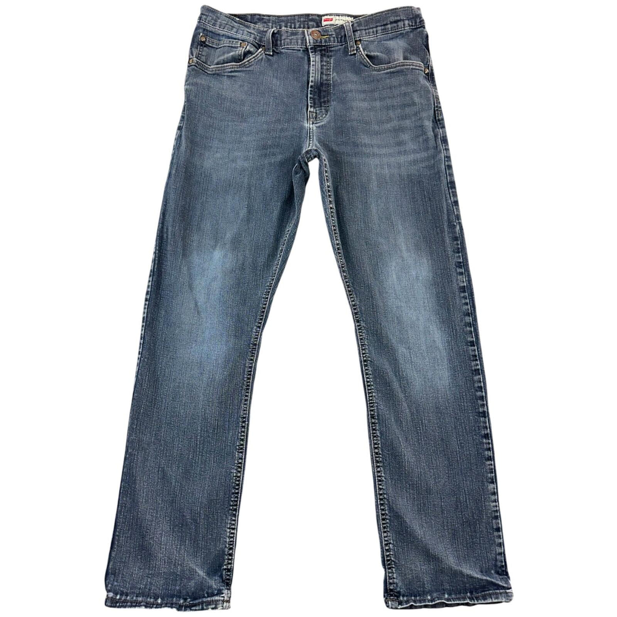 Wrangler Slim Straight Jeans Blue Mid Wash Denim Workwear Western