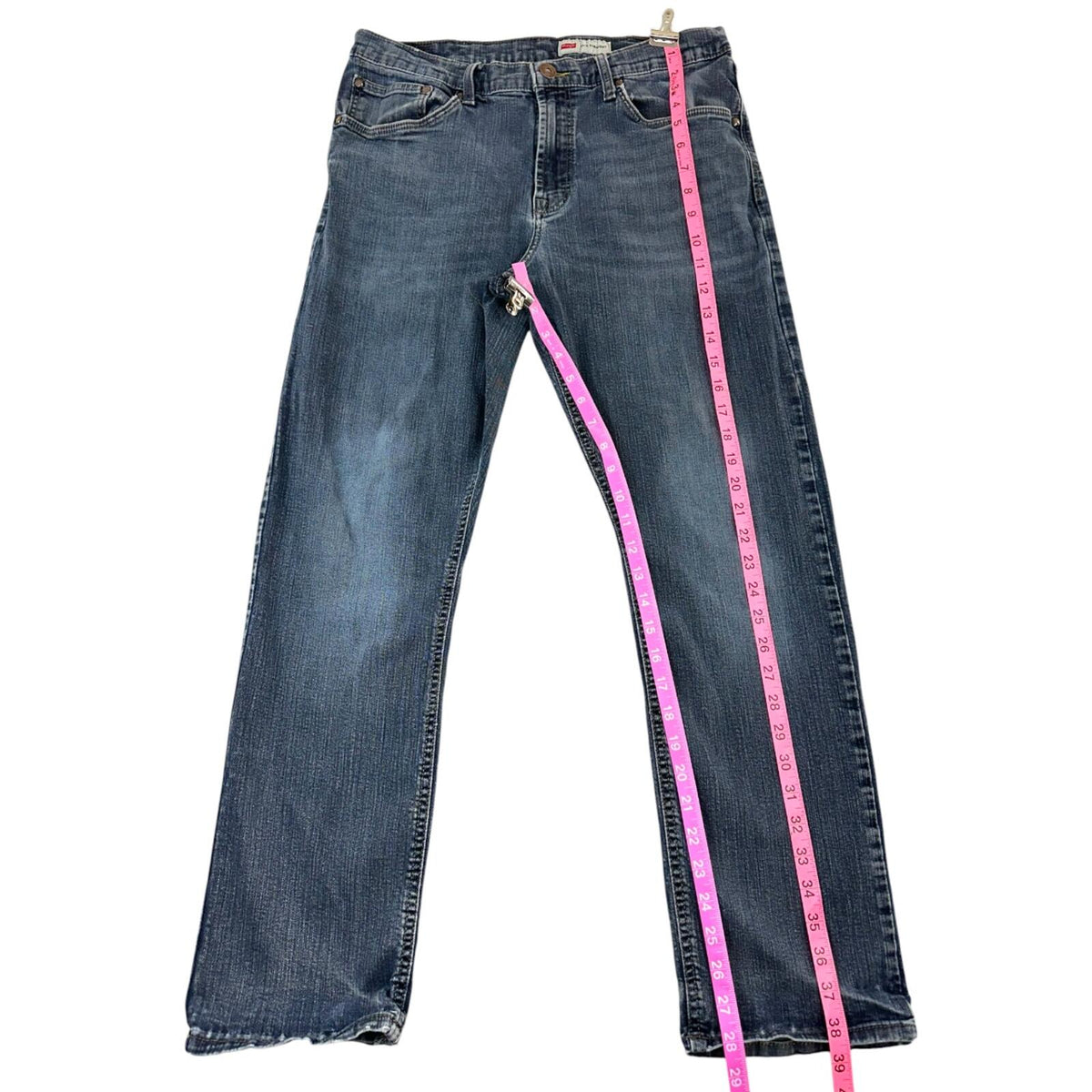 Wrangler Slim Straight Jeans Blue Mid Wash Denim Workwear Western