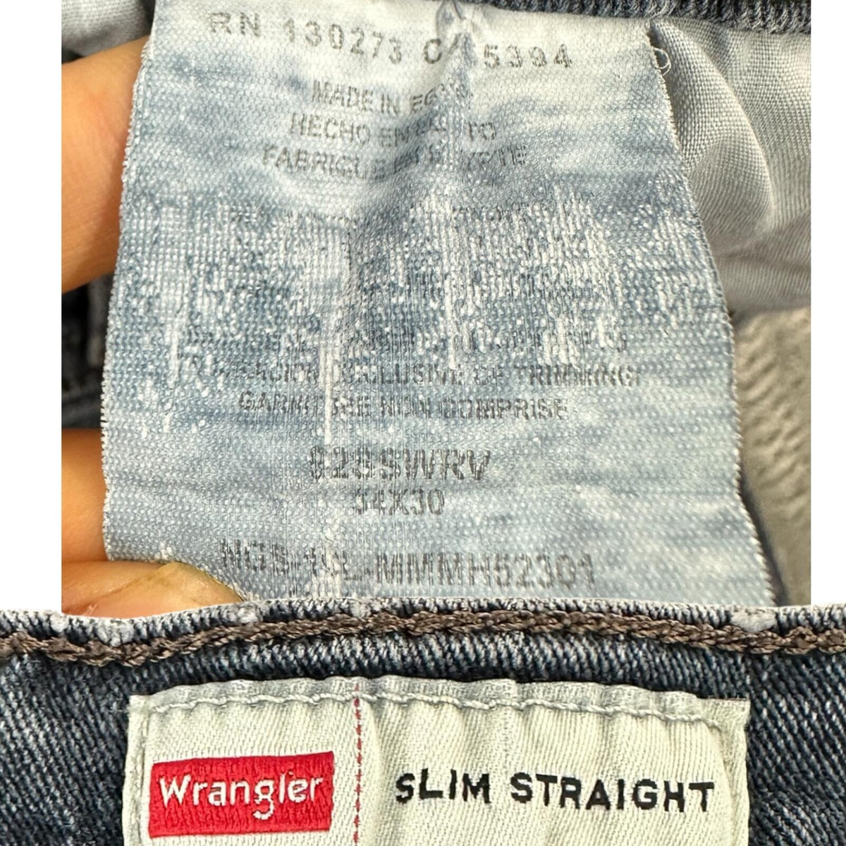 Wrangler Slim Straight Jeans Blue Mid Wash Denim Workwear Western