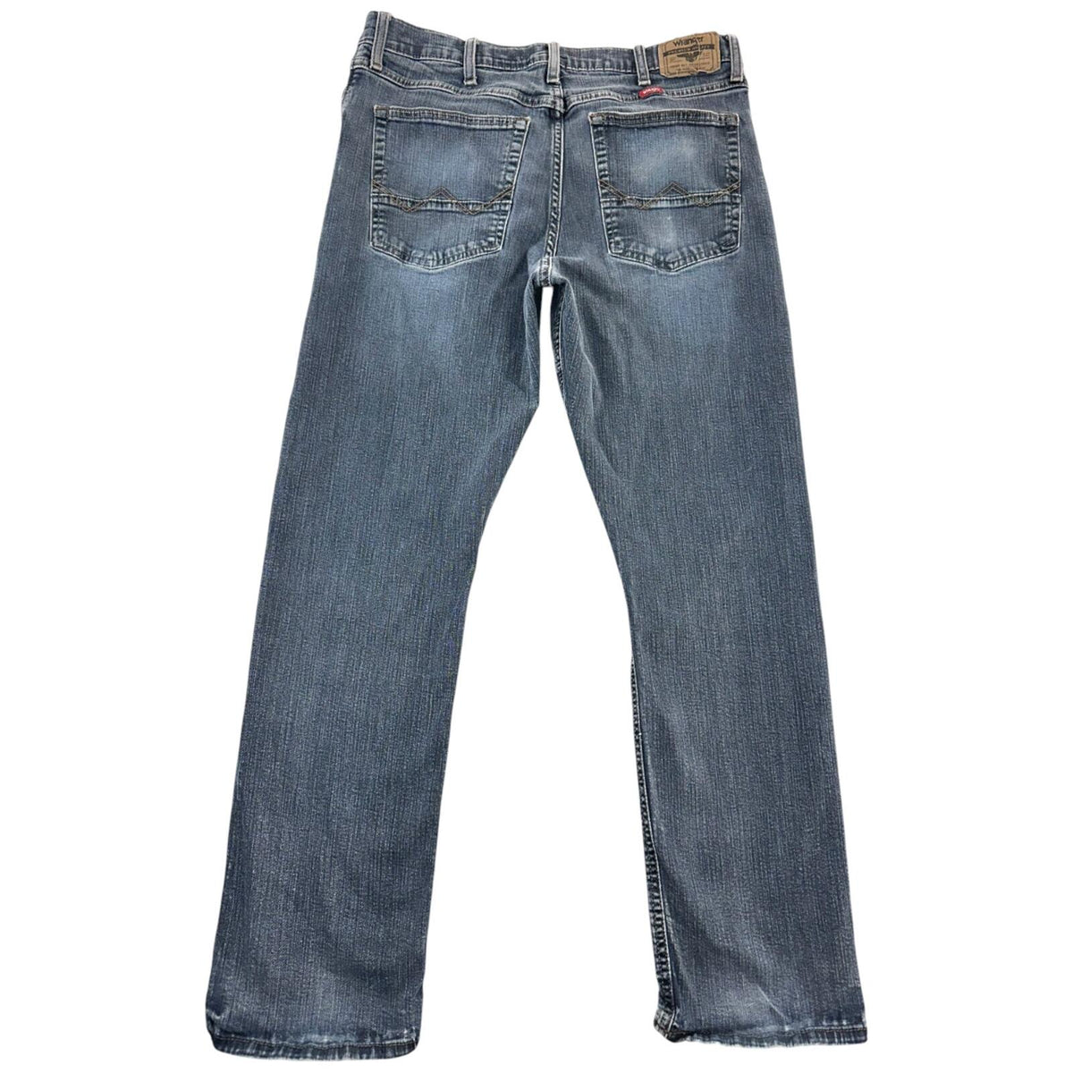 Wrangler Slim Straight Jeans Blue Mid Wash Denim Workwear Western