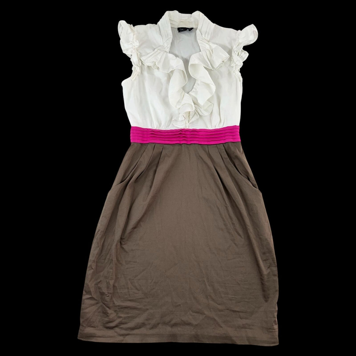 Max and Cleo Y2K Coquette Office Siren Dress with Ruffled Ivory Bodice