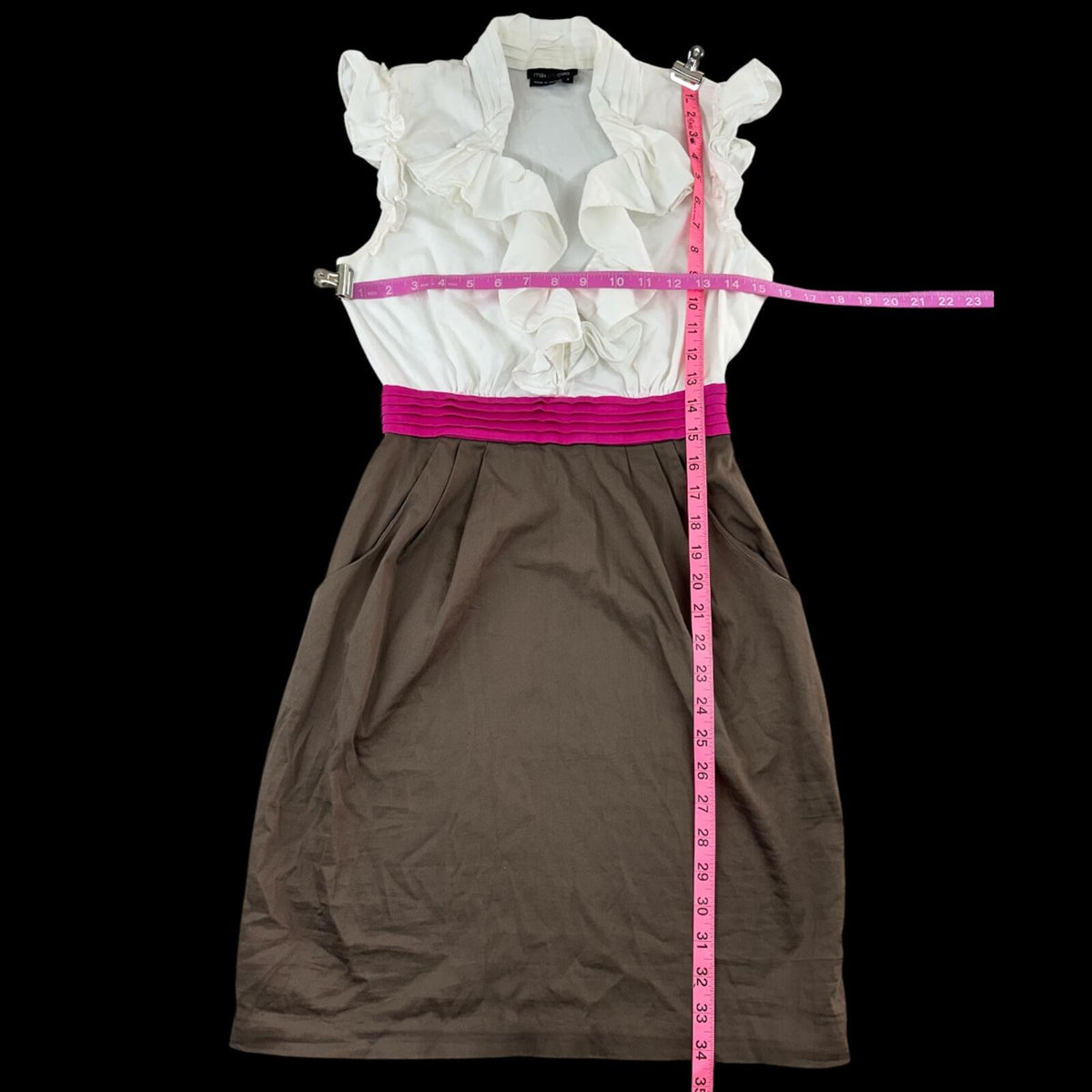 Max and Cleo Y2K Coquette Office Siren Dress with Ruffled Ivory Bodice