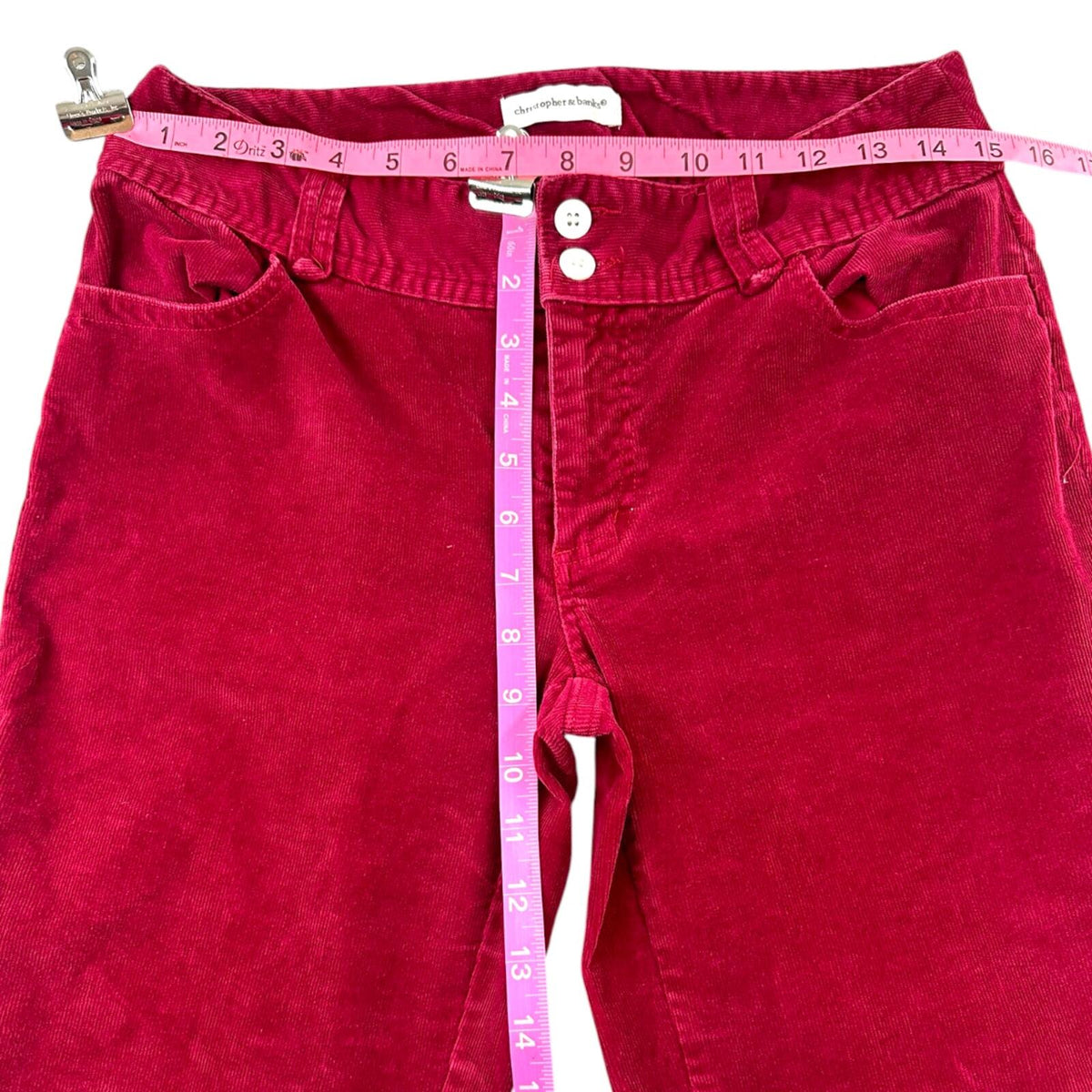 Christopher & Banks Ruby Red Corduroy Pants Modern Fit Office Casual Preppy