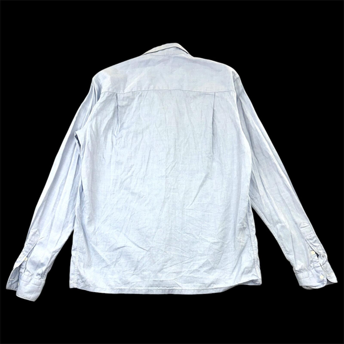 Vintage Cricketeer Pintuck Blouse in Oxford Blue 90s Tailored