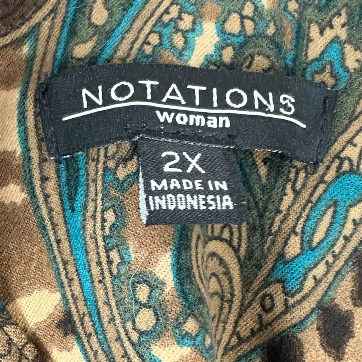 Notations Y2K Leopard Print Mixed Paisley Jacket with Turquoise and Brown