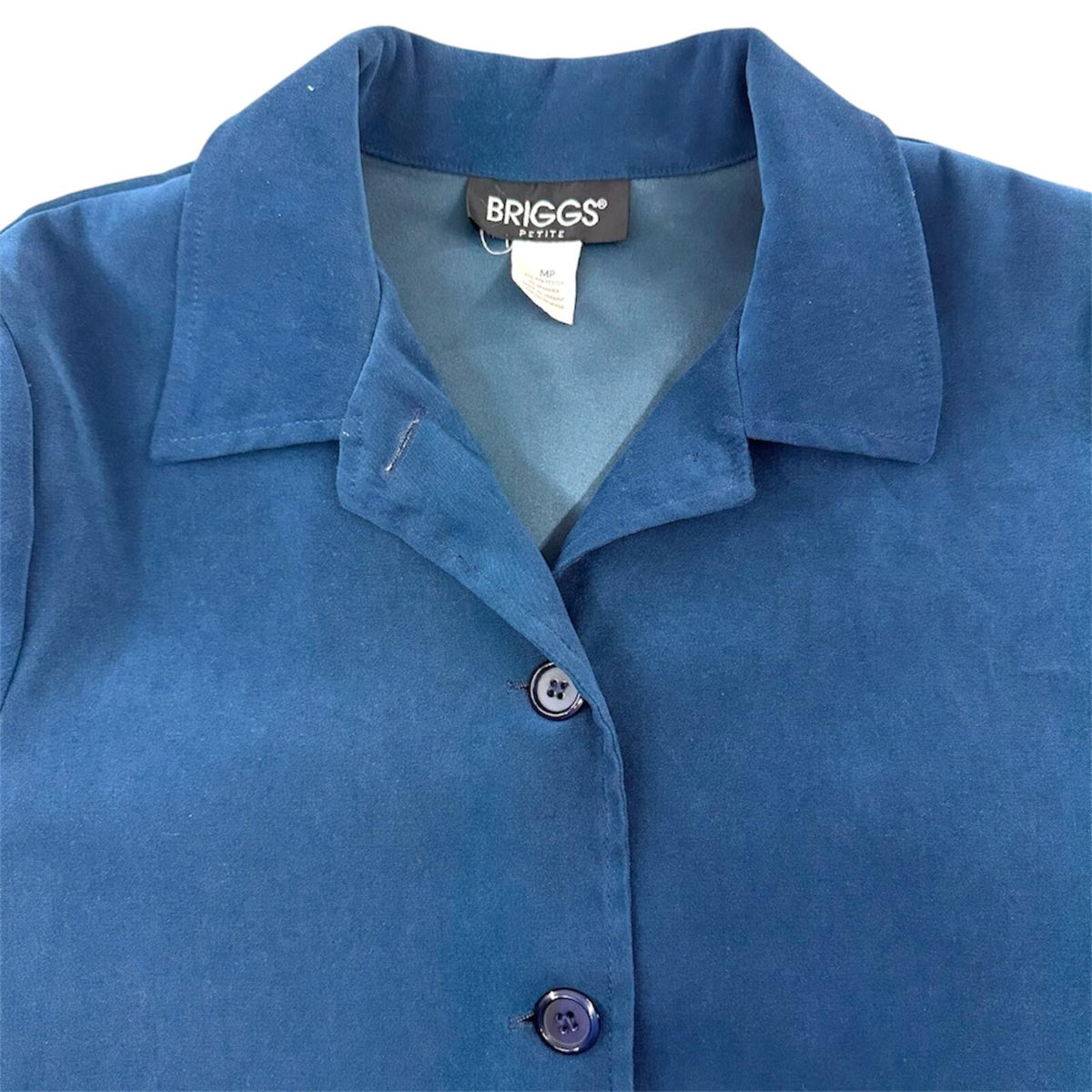 Briggs New York Blue Suede Touch Shirt Jacket Shacket 90s